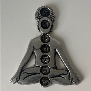 Silver Meditation Chakra Incense Holder Figurine